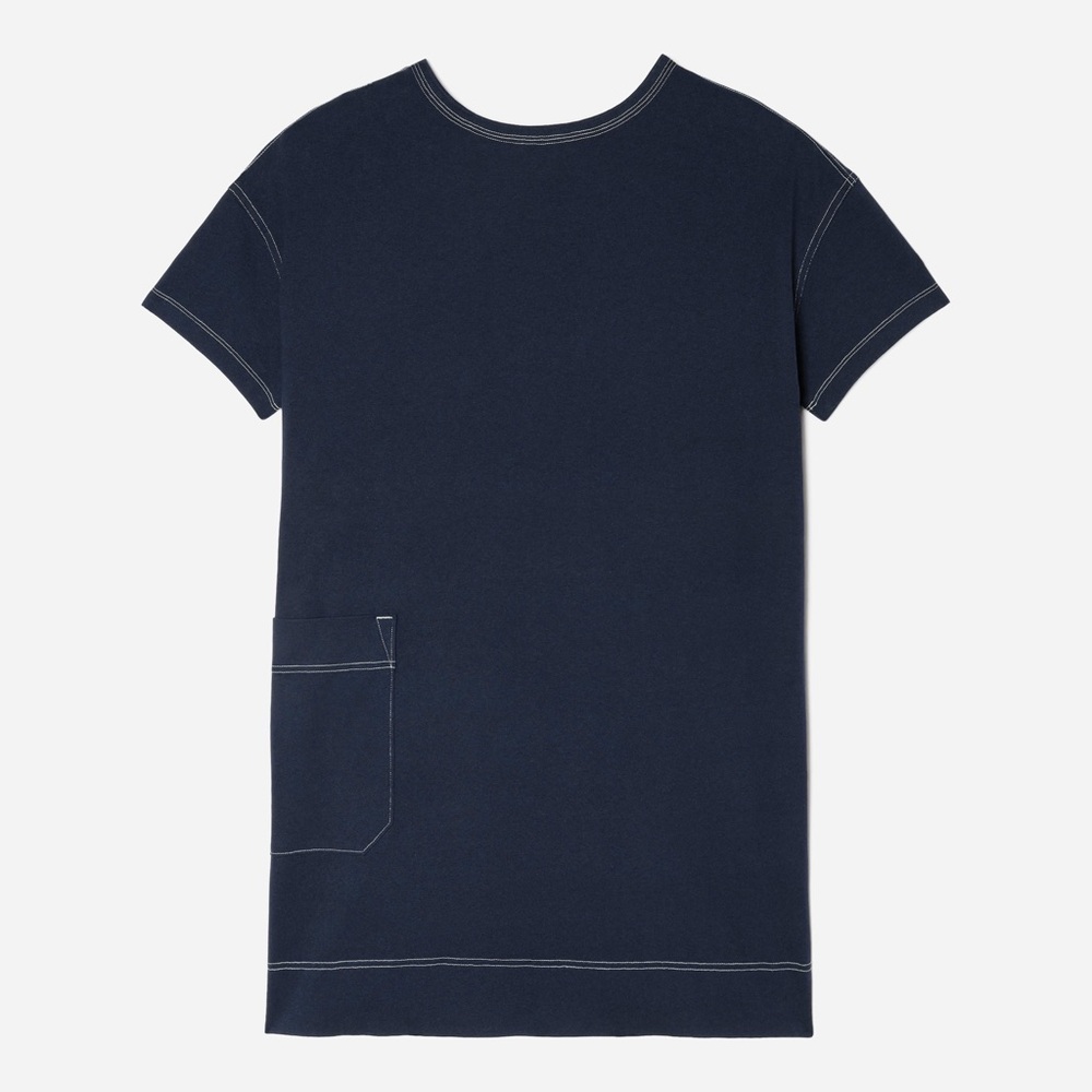 Everlane Oversized Mariner Dress In True Navy/White Size L - Picture 3 of 16